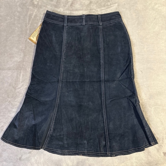 Boho Chic Washable Suede Skirt Skotts Vintage Y2K 6 Blue Midi Western NWT 90s - Picture 5 of 7